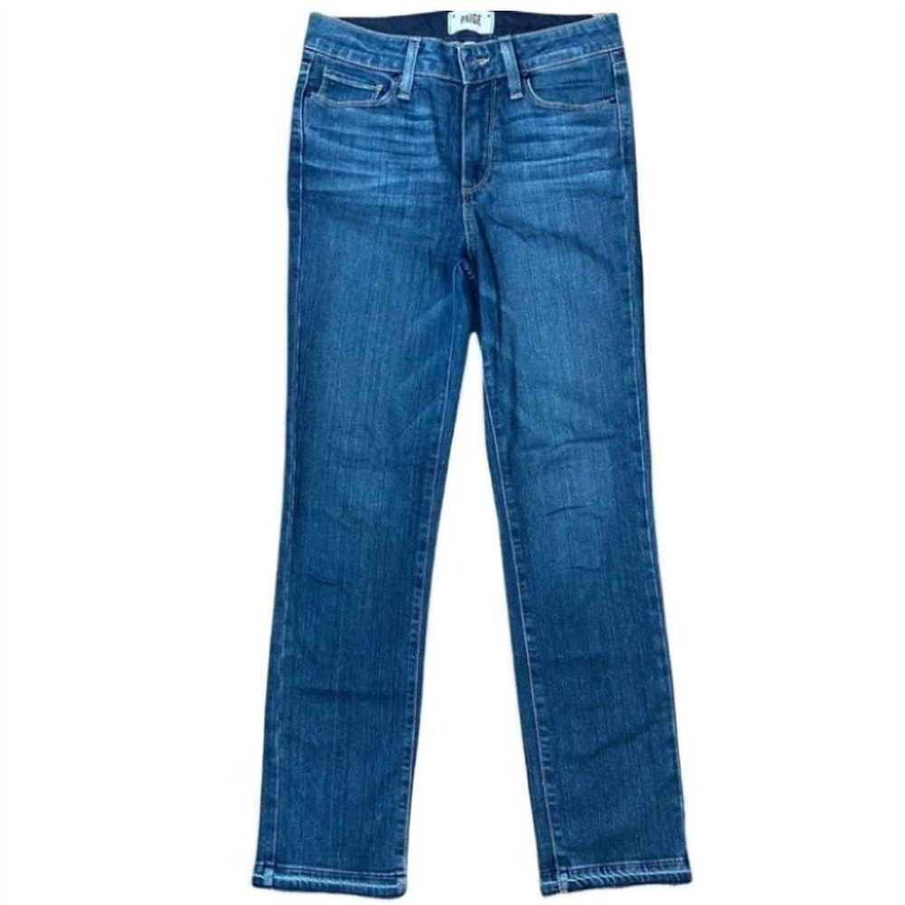 Paige Jacqueline high waisted loose fit straight leg frayed bottom jeans size 26